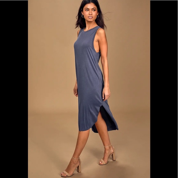 Lulus Dresses & Skirts - Used Lulu’s Washed Denim Blue Midi Dress in Size Medium